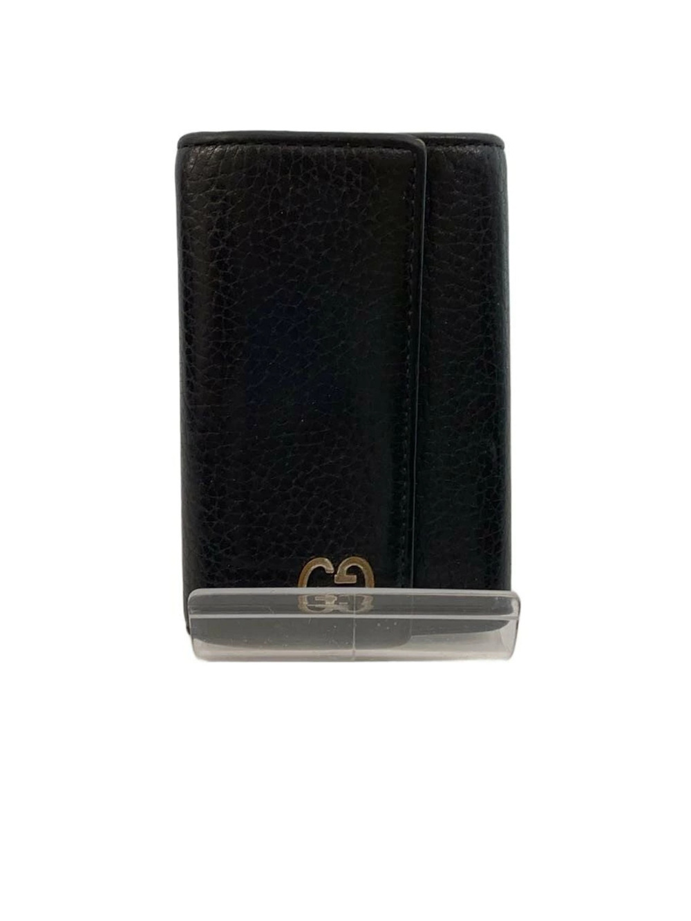 Gucci Key Case Wallet Interlocking G Leather Black